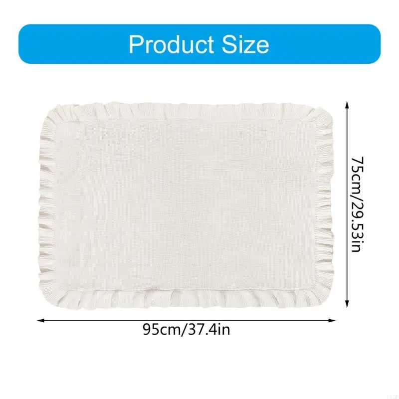 U13F Chăn bé cho trẻ sơ sinh Cotton Ruffle Kned Wrap Tấm chăn mềm và thoáng khí cho mùa đông mùa đông 75x95cm