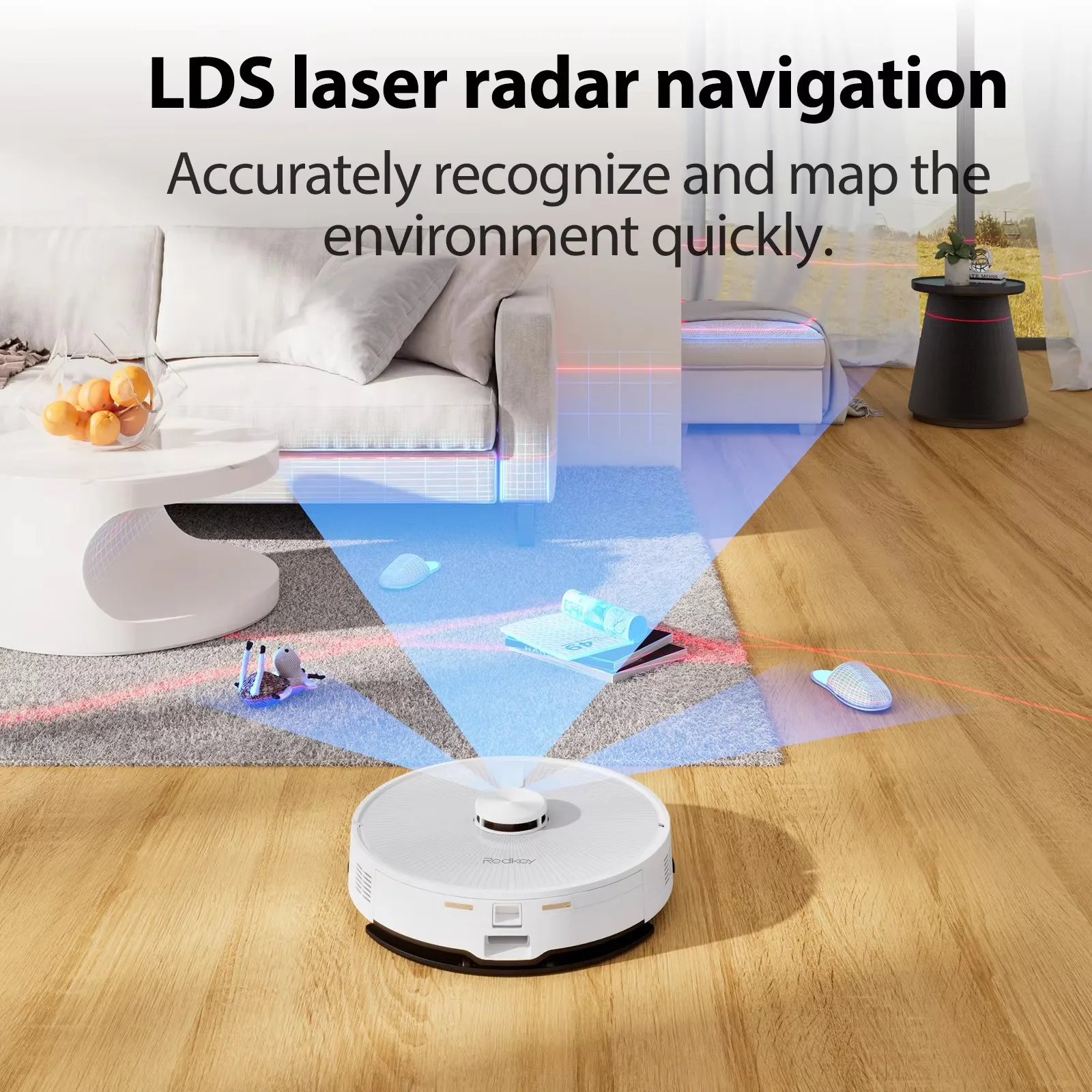 【Code:BSPL10】Redkey R10 Robot Odkurzacz 2-w-1 Automatyczny Odkurzacz Mop Funkcja Wycierania Nawigacja LiDAR Mocne Ssanie 4000Pa Pojemnik na Kurz 4 L