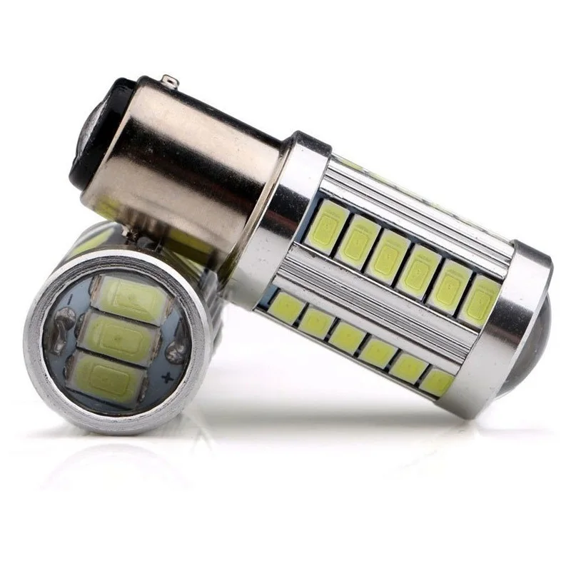 P21W BA15S LED 2x1156 PY21W BAY15D 5630 5730 33SMD หลอดไฟ LED BAU15S P21/5W 12V สำหรับไฟสัญญาณโคมไฟถอยหลัง