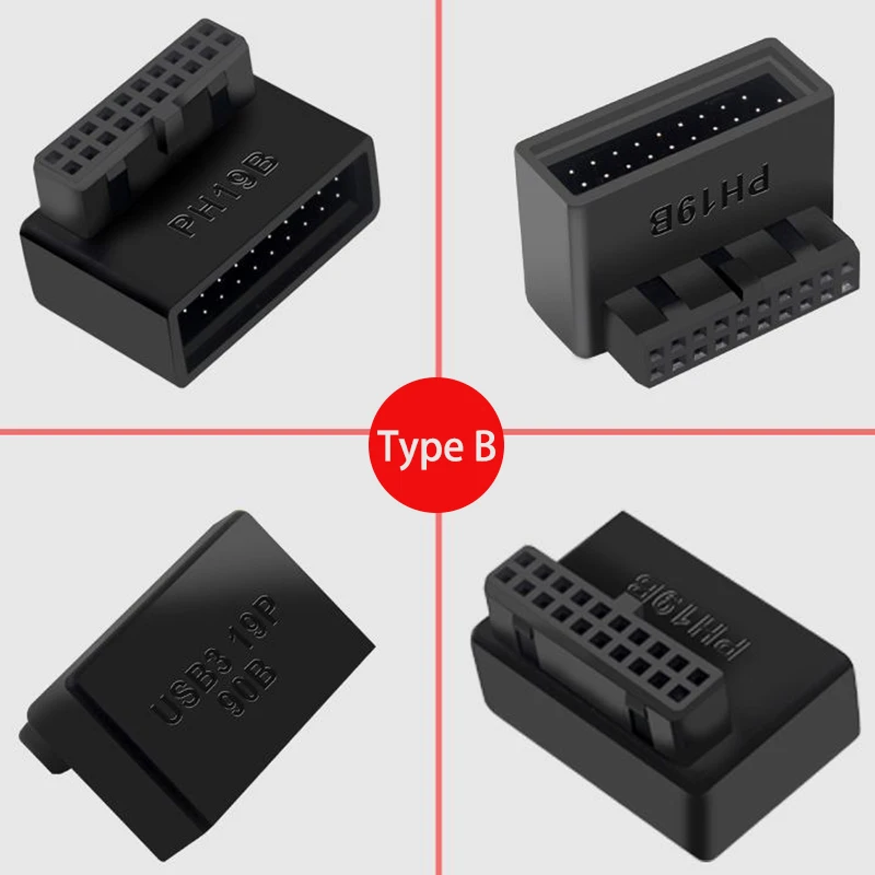 Computer Motherboard Header Adapter Stecker USB 3,0 19Pin/20Pin 90 Grad Desktop Konverter Desktop-Computer Zubehör