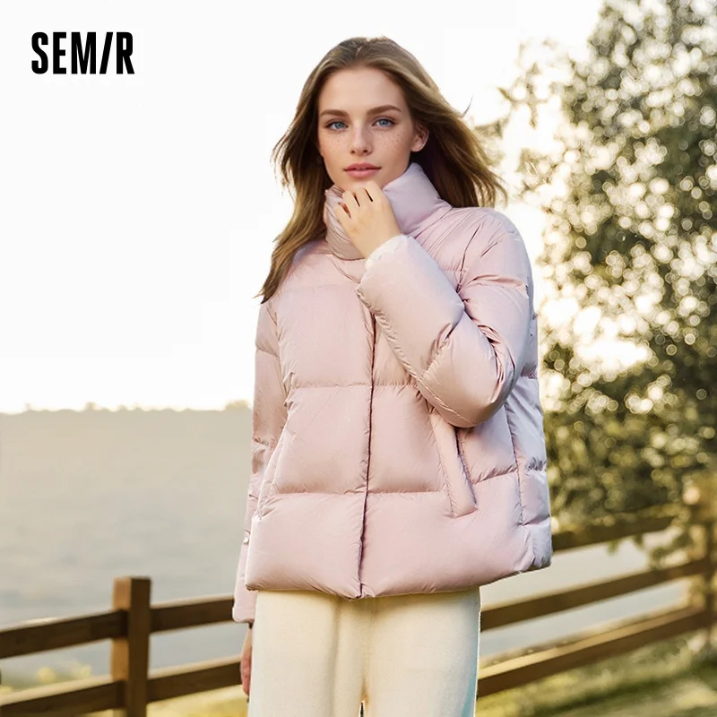 Semir เสื้อแจ็กเก็ตขนเป็ดสำหรับผู้หญิง, เสื้อแจ็คเก็ตขนห่านอบอุ่นสีพื้นสามหลากหลายใหม่สำหรับฤดูหนาว