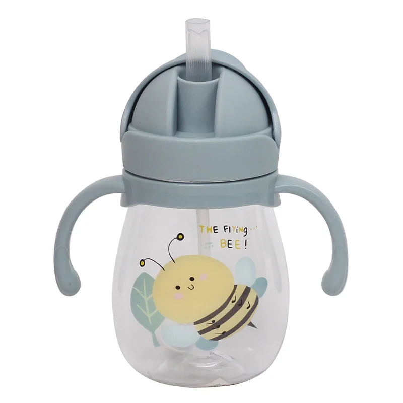 Copo de água do bebê palha bonito anti-asfixia jardim de infância crianças copo de água com bola de gravidade duckbill copo infantil beber copo