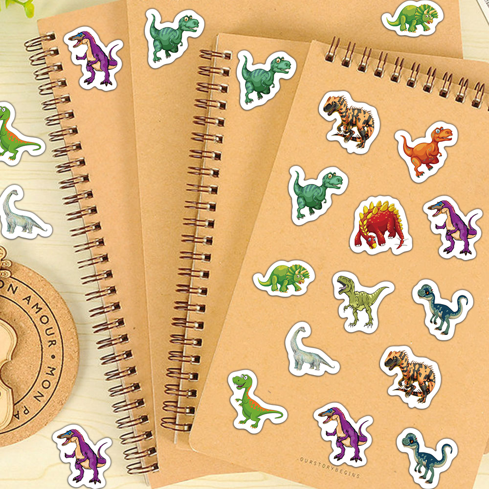 500PCS Kreative Explosive Dinosaurier Roll Aufkleber Dekorative Geschenk Serie Etiketten Notebook Selbstklebende Wasserdichte Aufkleber