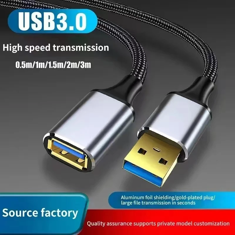 Cabo de extensão usb macho e fêmea, cabo de carregamento móvel usb 3.0 adequado para laptops inteligentes, tvs, ps4, e cabos de extensão usb