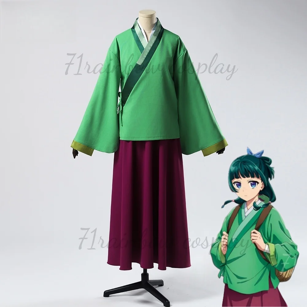 Maomao Cosplay Anime The Apothecary Diaries MAOMAO Kostum Cosplay Pakaian Halloween Kostum Gaun Cosplay