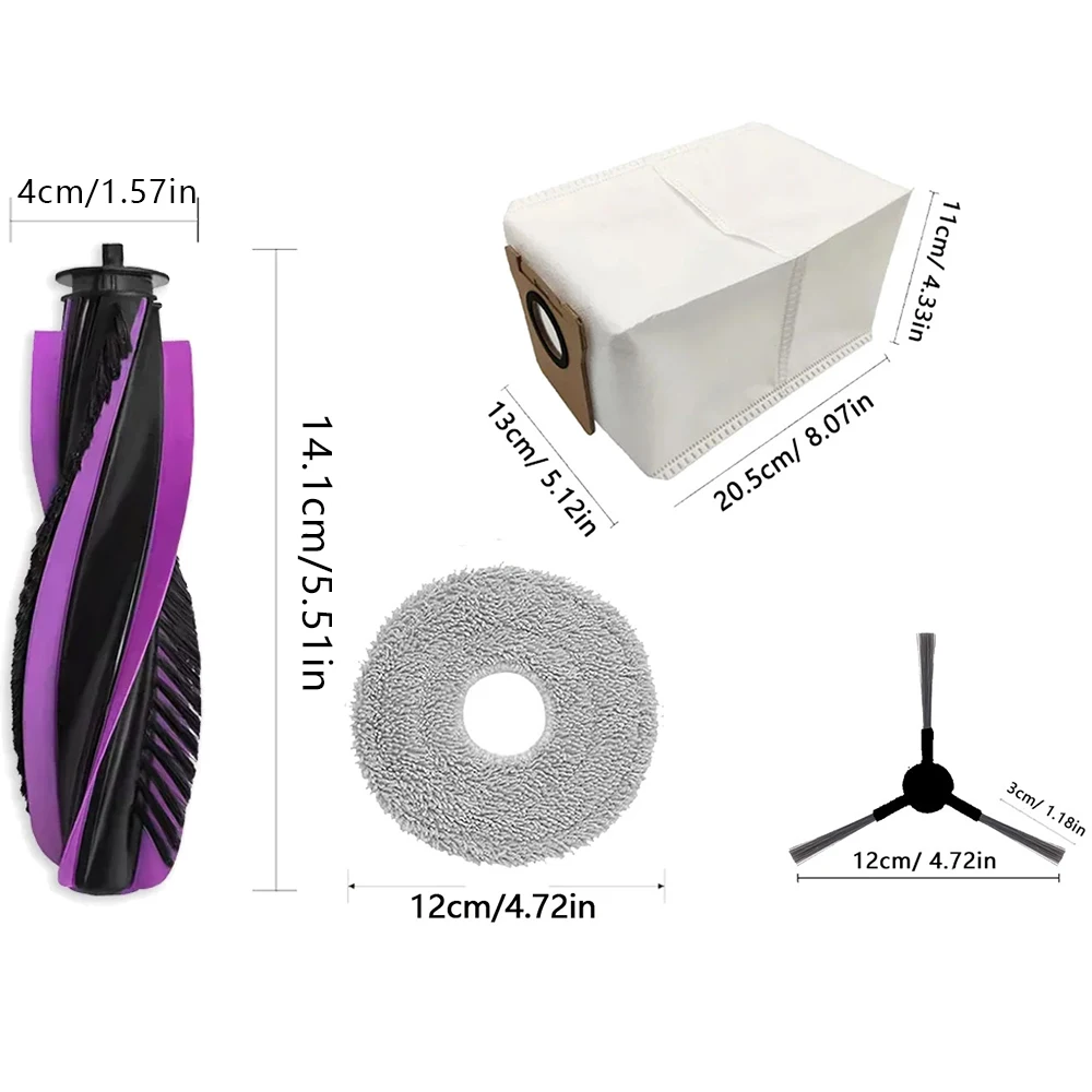 Accessory Kit For JONR P20 PRO Robot Vacuum Cleaner, Main Side Brush Hepa Filter Mop Cloth Dust bag Replacement Parts
