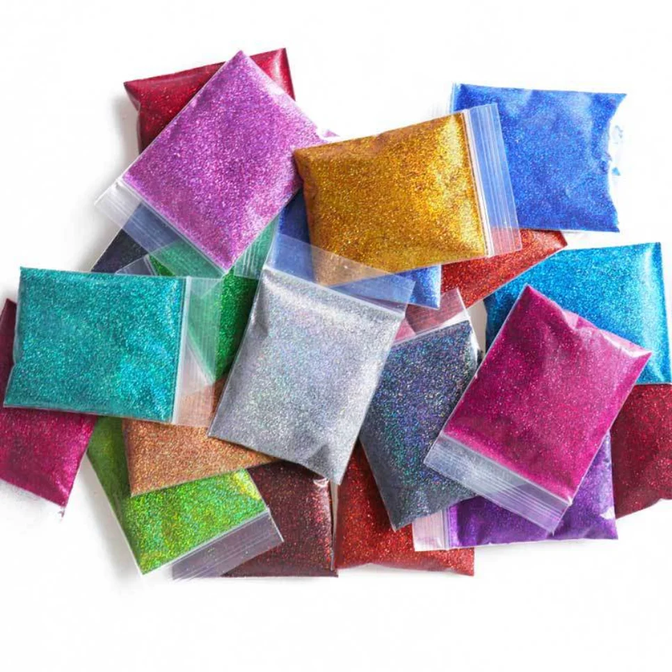 Bolsa de 10g de brillo láser para uñas de 0,2 MM, brillo láser para uñas, relleno de goteo, suministros profesionales para decoración de uñas DIY, accesorios para uñas