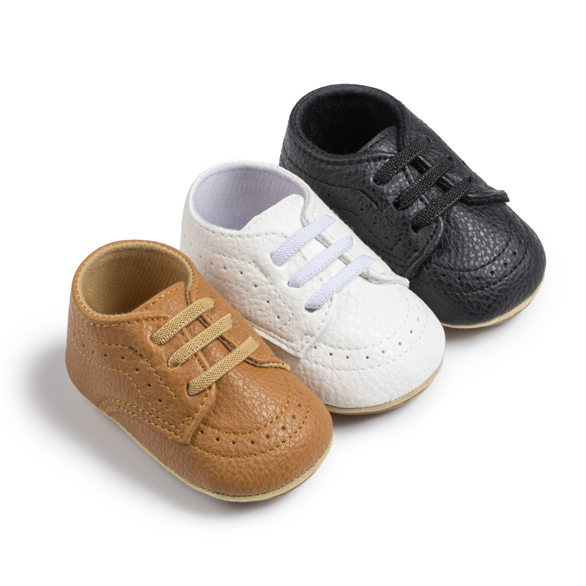 KIDSUN-Chaussures de sport décontractées pour nouveau-né, baskets en cuir PU pour bébé fille et garçon, semelle en caoutchouc, anti-alde, chaussures de premiers marcheurs pour tout-petits