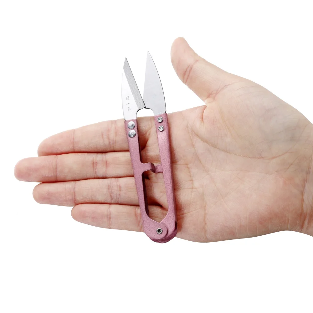 Tijeras de costura multicolores, cortaúñas en forma de U, hilo de acero inoxidable para manualidades, joyería, herramienta de sastre, 1 Uds.