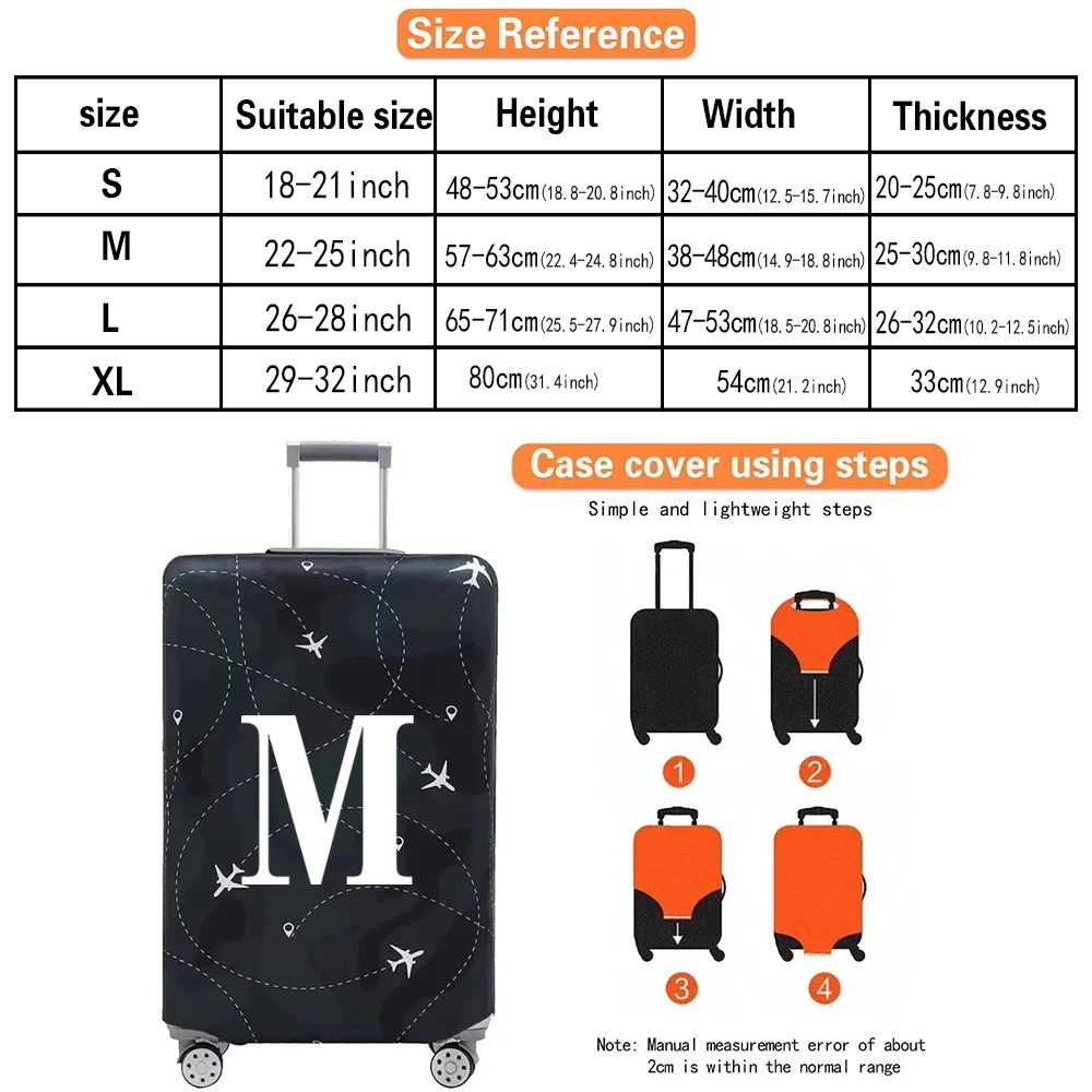 Grosso Elastic Bagagem Capa Protetora, Capa Dust, Anti-Scratch Suitcase, Padrão Branco, Acessórios de Viagem, 18-32 Polegada Bag