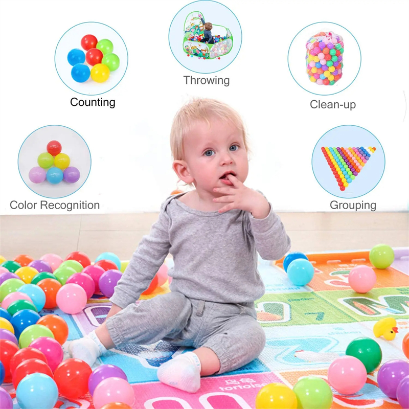 50 ชิ้นเด็กพลาสติก Ball Pit Balls ของเล่นเด็กในร่มกลางแจ้งเกมน้ําสระว่ายน้ํา Ocean Wave ลูกเด็กกีฬาของเล่นสําหรับชายหญิง