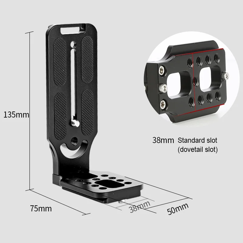 Vertical L Plate Camera Quick Release Board Mount Baseplate Universal for DSLR Ballhead Phone Tripod Bracket Holder