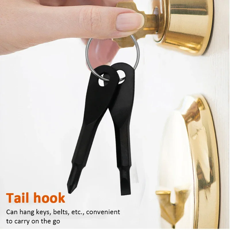 Mini Portable Self Defense Keychain Set Outdoor Multifunctional Suvival Tool Screwdriver Personal Defence Key Ring Silver Black