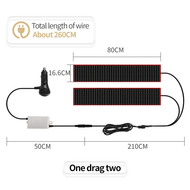 Pannello pixel a matrice LED per camion Devil Eye da 2 m, schermo morbido e pieghevole, telecomando, display di animazione, luce per parabrezza per camion per auto