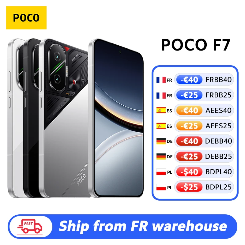 【Brand+】POCO F7 5G Snapdragon ® Smartfon 8s Gen 4 NFC, bateria 6500mAh, ekran 6.83 cala 1.5K AMOLED, aparat 50MP z OIS, szybkie ładowanie 90W HypeCharge