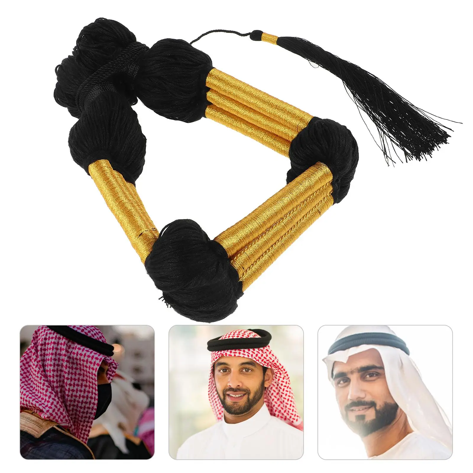 Headb real traje árabe headb masculino traje árabe acessórios embrulho corda cachecol várias ocasiões sentimento macio