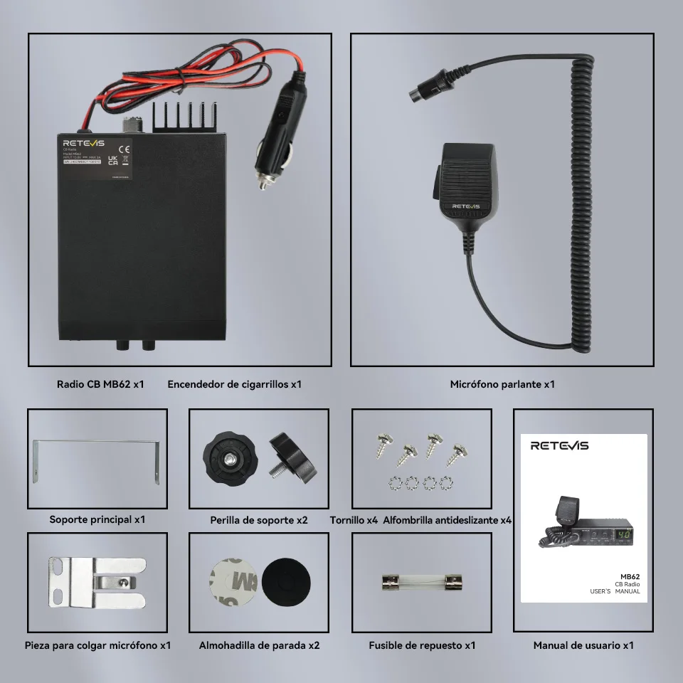 Retevis MB62 CB Radio 27Mhz AM/FM comunicador portátil para coche móvil Radios de largo alcance canal instantáneo 9/19 para camiones