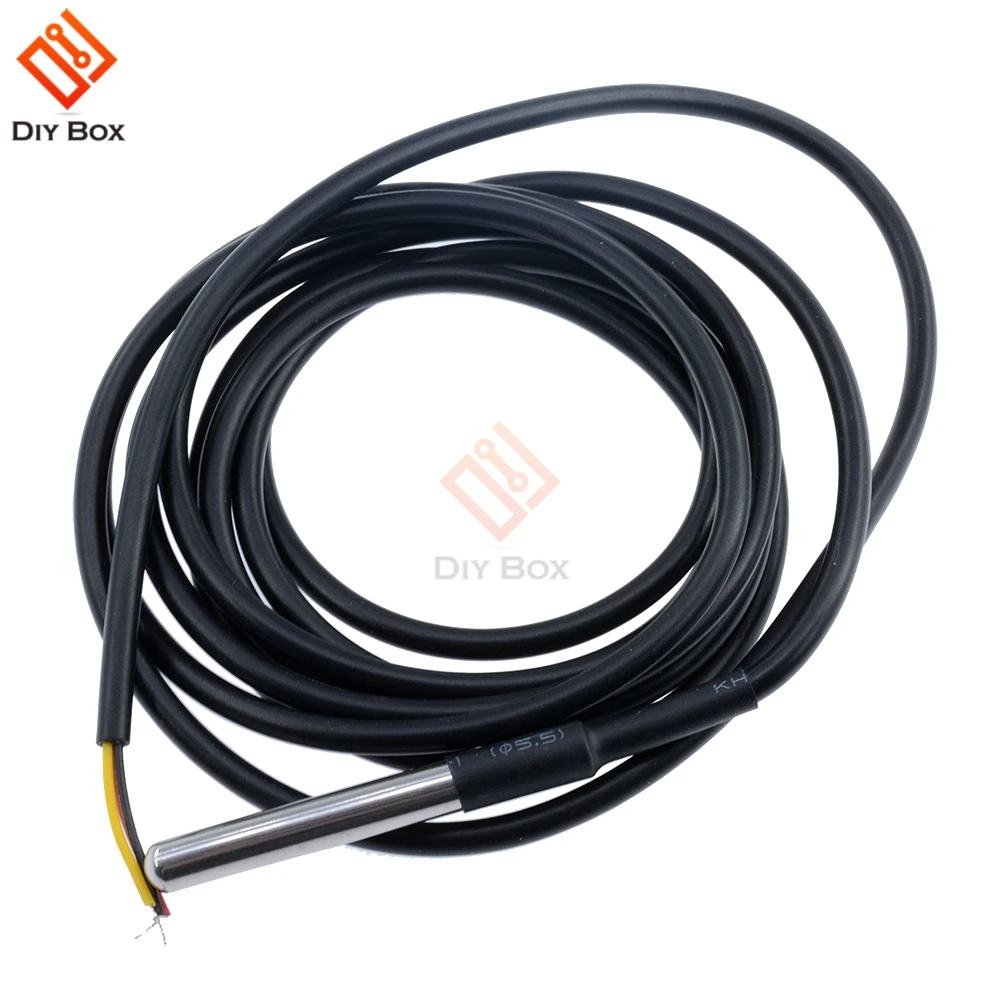 1M/2M/2,5 M/3M DS18B20 sonda del Sensor de temperatura Digital impermeable termistor NTC Cable térmico Compatible con acero inoxidable