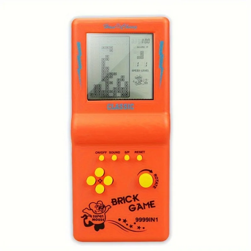 Vintage Brick Game Console Handheld Puzzle Games Nostalgic Retro Pocket Gaming Device Plastic Material Ideal for Teens and Adult