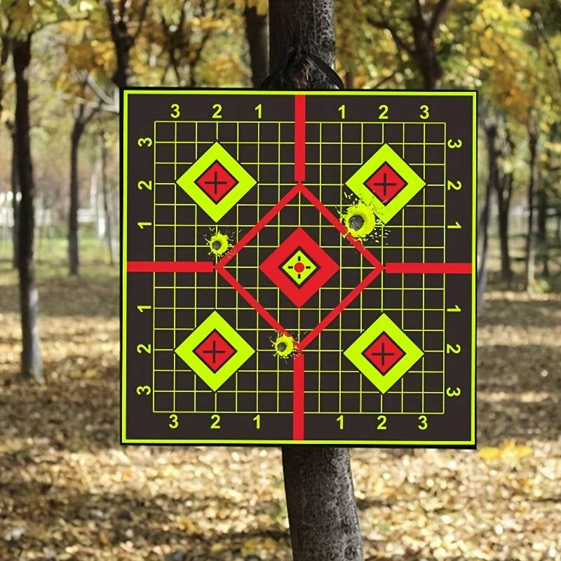 10pcs 12" Splash Target Stickers For Archery And Range Bright Fluorescent Yellow Splash Perfect For Practice Improving Accuracy