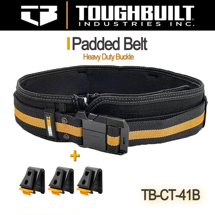Cinturón acolchado ToughBuilt TB-CT-41B para profesionales Hebilla de acero Hebilla resistente / Soporte trasero para riñonera Clip Tech Hubs