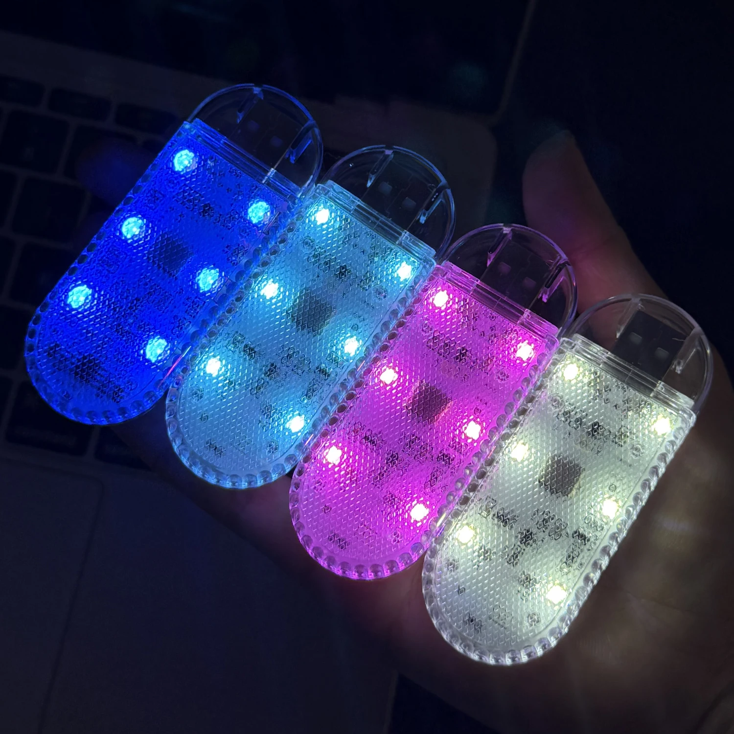 Luce interna per auto Touch Lampada da soffitto in velcro per tetto auto a mano Illuminazione per auto per interni Lampada da lettura notturna Lampada da lettura con ricarica USB