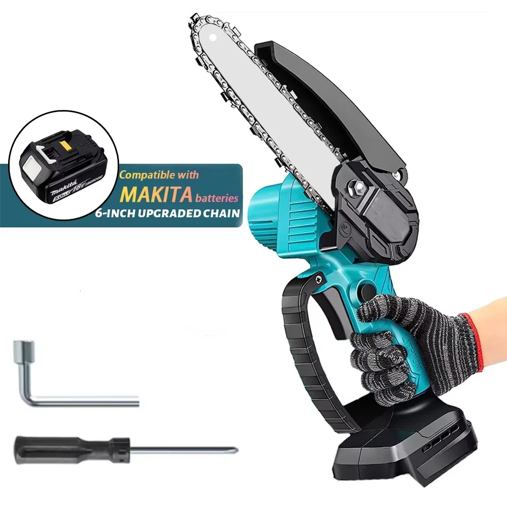 Mini Chainsaw for Makita 18v (No Battery) Woodworking with Small Handheld Electric 6-inch Logging Sawzall Mini Portable Chainsaw