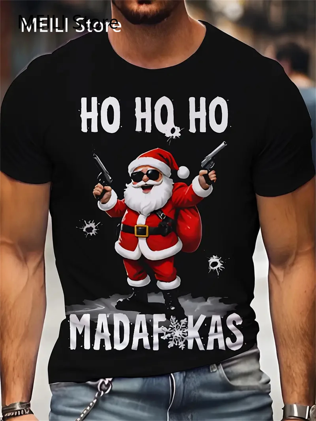Weihnachten 3D Santa Claus Print T Shirt für Männer Casual Kurzarm T-shirts Mode Oansatz Top Neue Jahr Geschenk Übergroßen T-Shirt