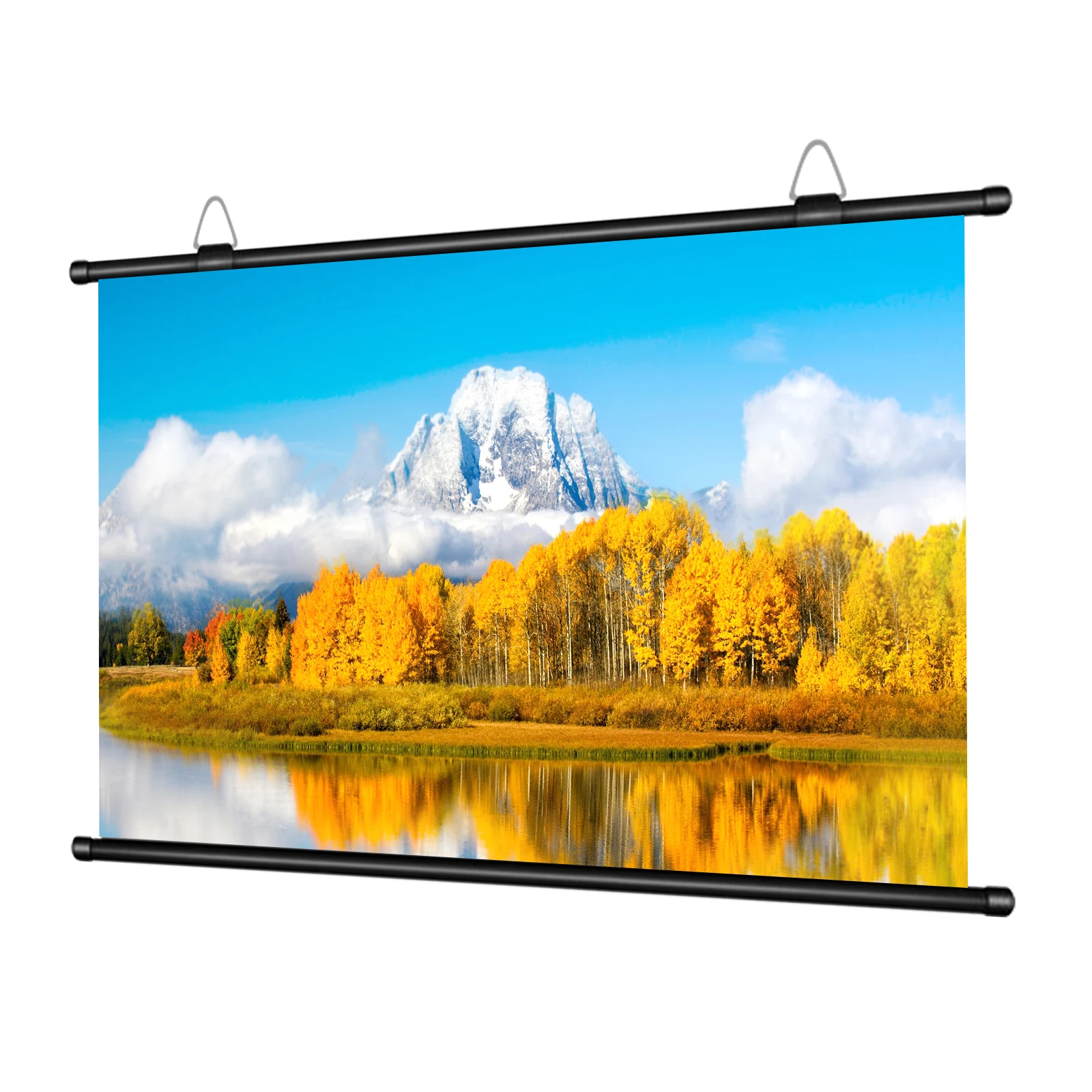 XIAOHUI Schermo per proiettore HD spesso anti-luce 16:9 Schermo per proiezione domestica a parete senza foro 60/72/84/92/100/110/120/133 pollici