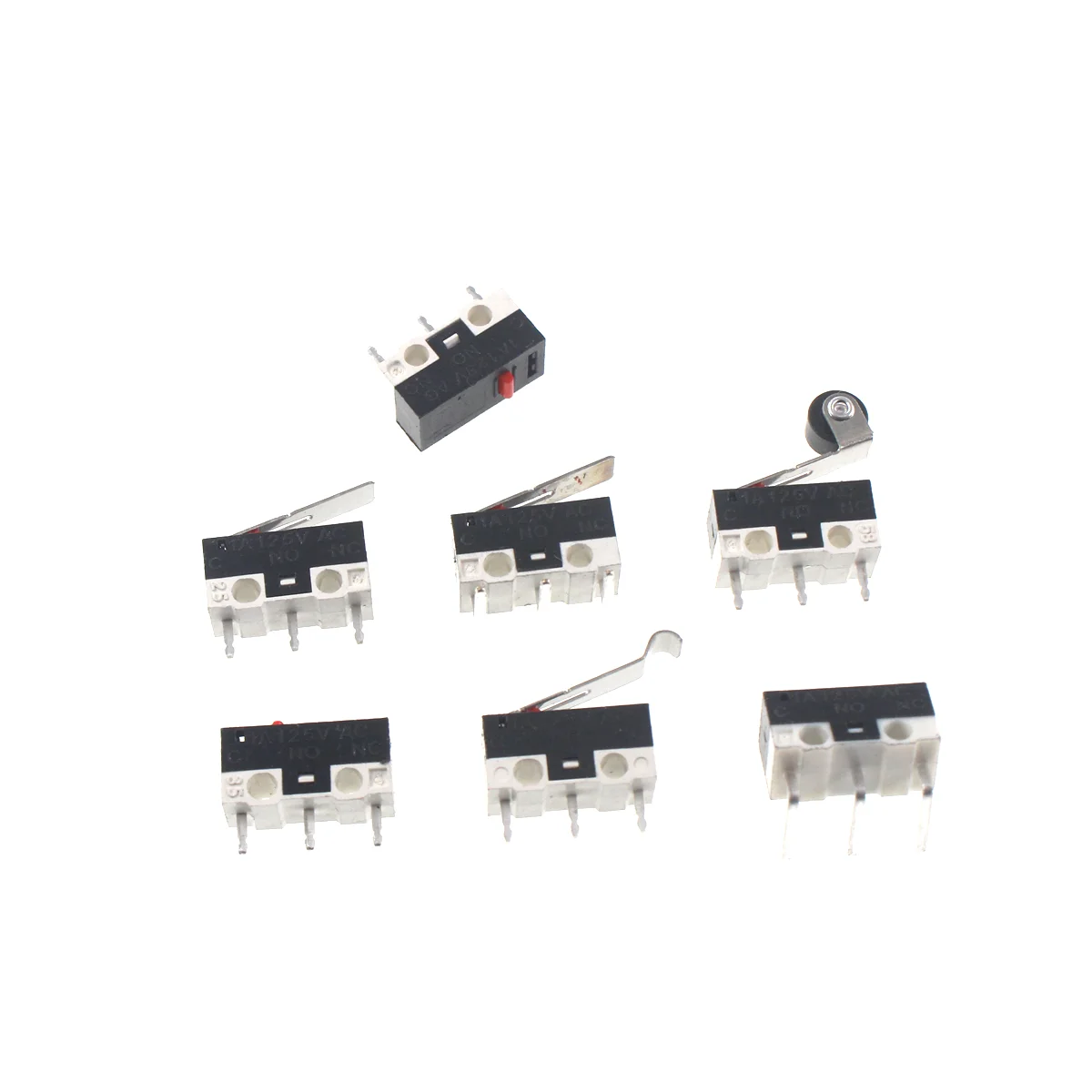 50PCS Micro Limit Switch Momentary Push Button Switch 1A 125V AC Mouse Switch 3Pins Long Handle Roller Lever Arm SPDT 12* 6 *6mm