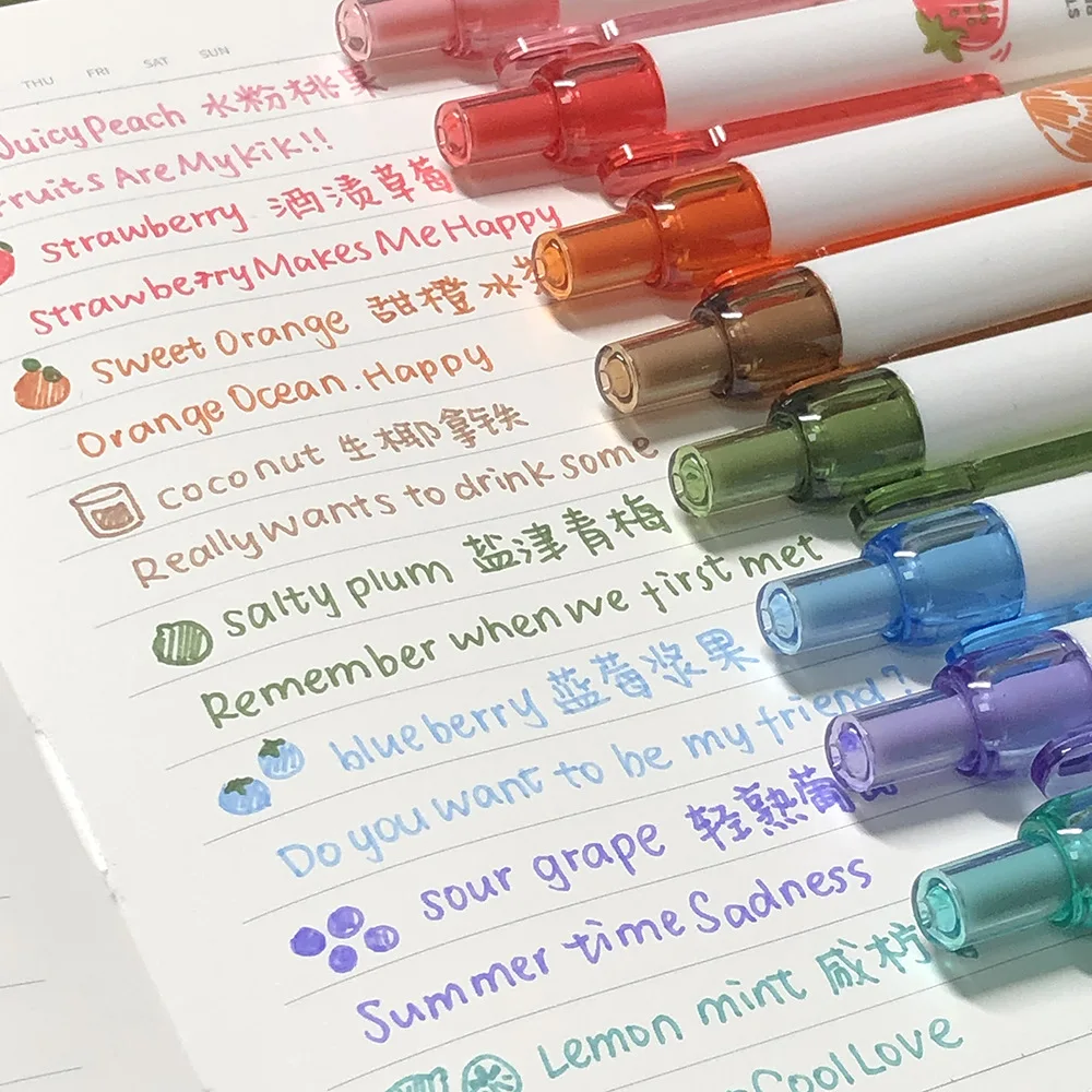 Kreative 3D-Gelschreiber mit Fruchtduft, 0,5 mm, glattes Schreiben, für Schule, Studenten, Kunst, Zeichenstift für Tagebuch, Scrapbooking, Schreibwaren