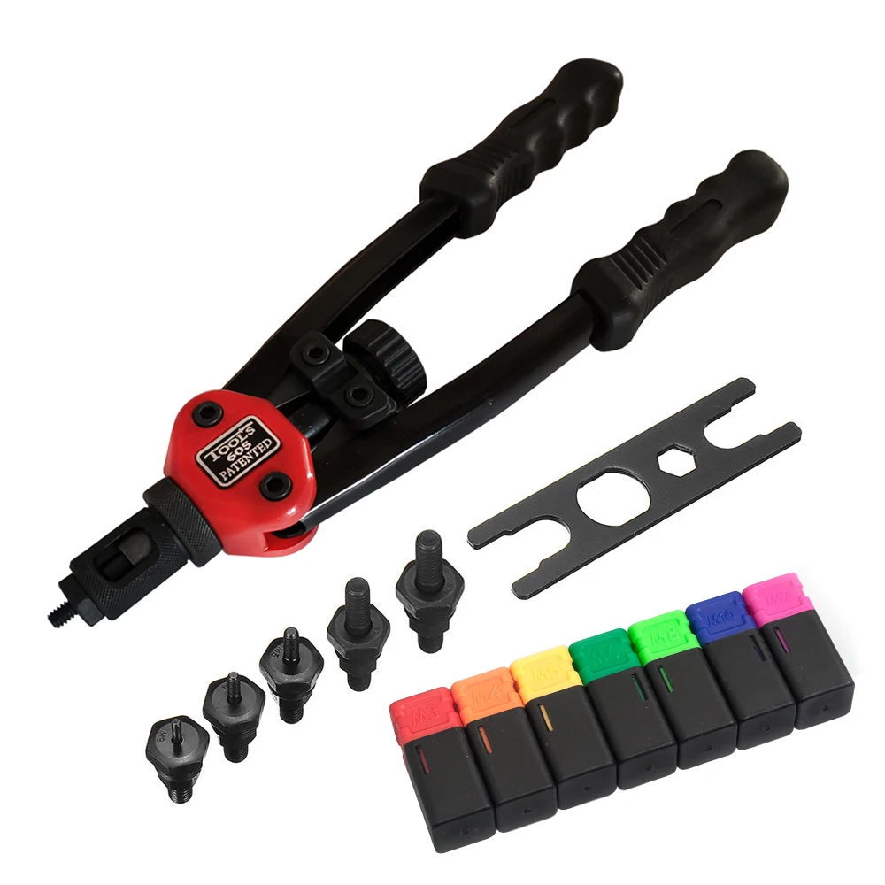 ALLSOME Riveter Gun Hand Gewinde Niet Mutter für M3 M4 M5 M6 M8 M10 M12 Mutter Werkzeuge Set Manuelle Dorne ram BT-605 mit Box