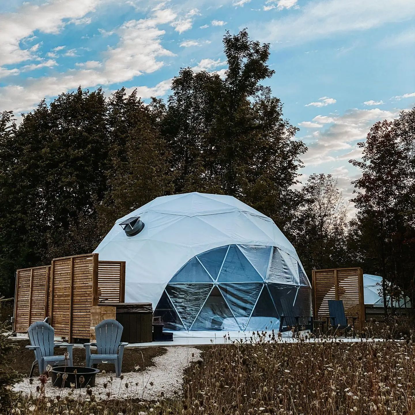 Tienda de campaña para Hotel, cúpula geodésica, tienda de campaña con invernadero, tienda de ocio, vacaciones, Glamping al aire libre, tienda redonda, cielo estrellado transparente de lujo