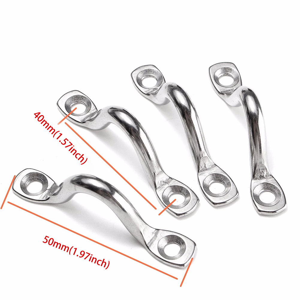 4 Stück Griff 5 mm Edelstahldraht Ösengurt Boot Marine Zurrgurt Kotflügelhaken Baldachin Motoren Zubehör 316 Edelstahl