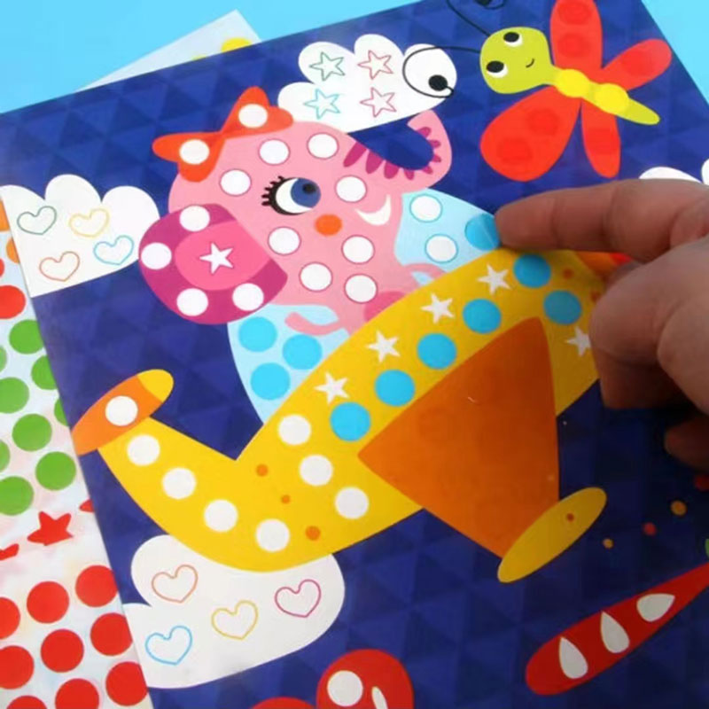 子供ドットぬりえ DIY カラードット漫画動物描画モザイクパズルステッカー子供学習クリエイティブ知育玩具