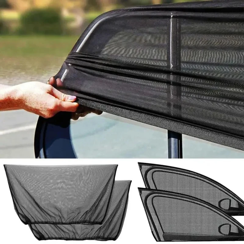 Fenster-Sonnenschutz, Auto-Seiten-Mückenprävention, blockiert das Sonnenlicht, das Netzgewebe ist atmungsaktiv. Isolierte Fensterabdeckung im Sommer