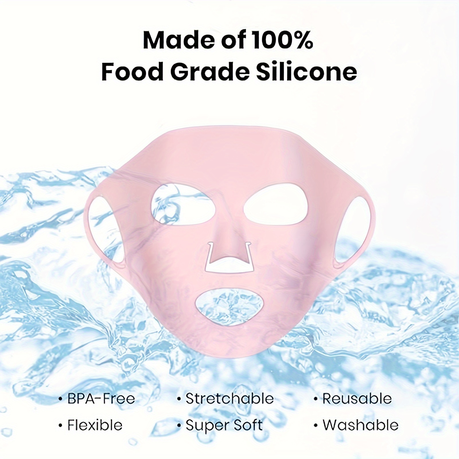Maschera facciale in silicone 3D 1PC per idratazione riutilizzabile, evaporazione anti-acqua, strumenti per la cura della pelle per le donne