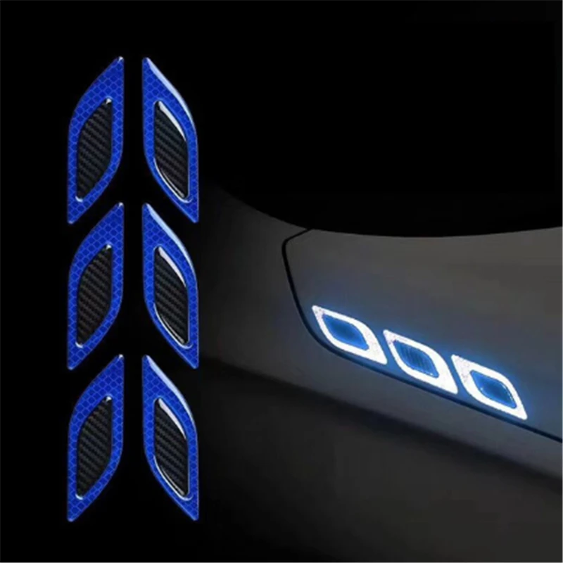 6 pçs/set adesivos reflexivos do carro anti-risco adesivo de advertência de segurança para moto caminhão auto motor exterior acessórios decorativos
