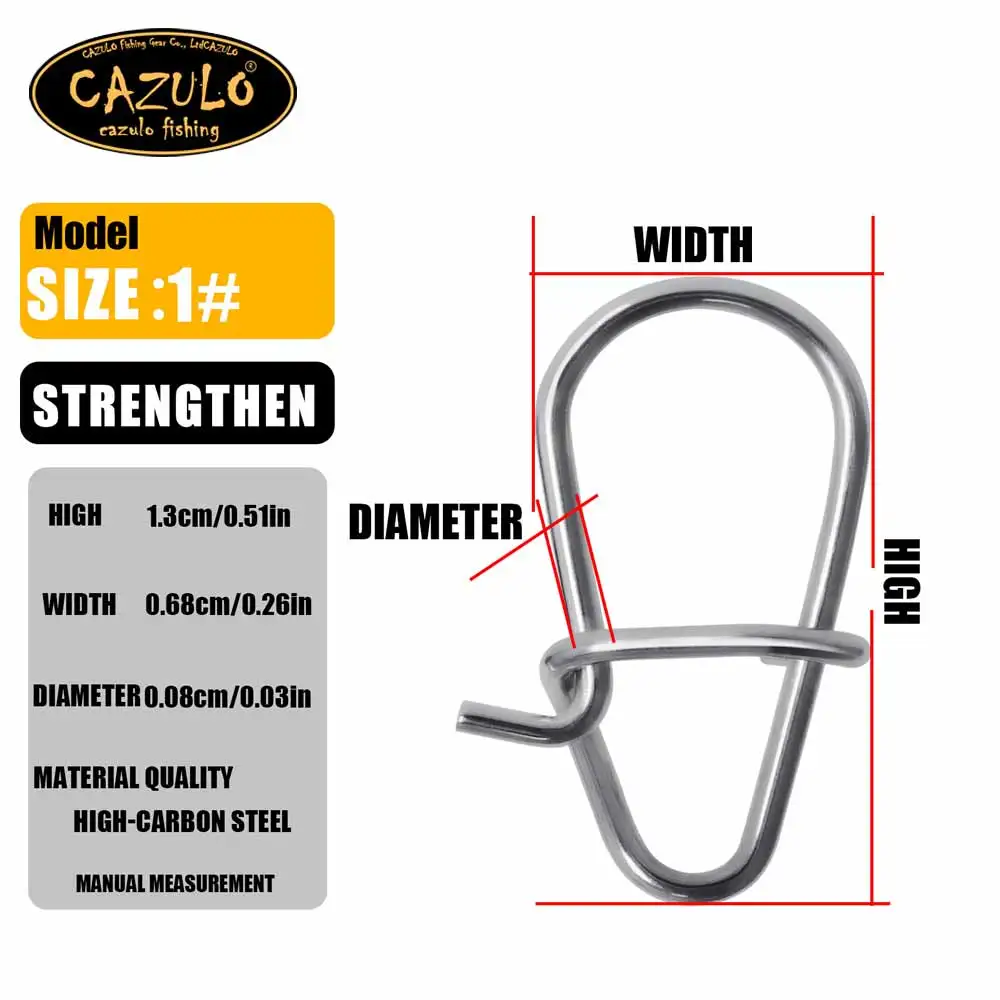 CAZULO 100pcs 낚시 후크 버클 304 스테인레스 스틸 버클 핀 롤링 로터리 미끼 커넥터 낚시 도구 액세서리 및 도구