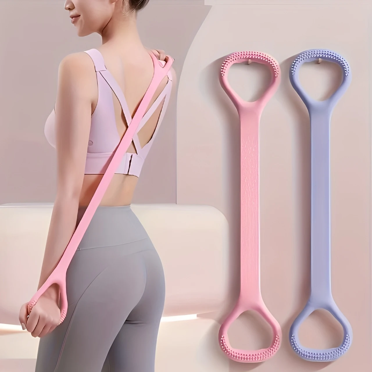 Stretchband Yoga 8-cijferige spanner Yoga Tool Open rug Oefenschouder Yoga Stretchriem Elastische stretchband Workout