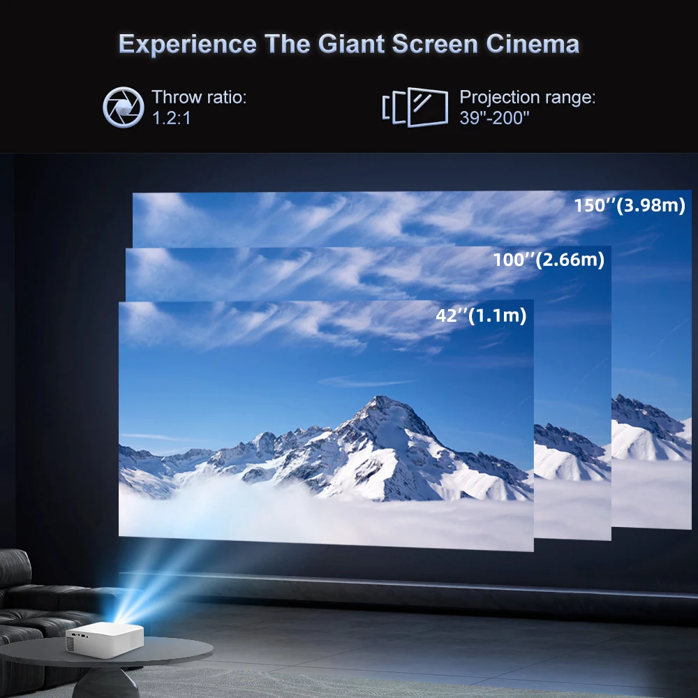 Touyinger L9 portable Projector Full HD 800 ANSI Lumens Short Throw 4K Decode Android Smart TV Video Home Theater Mini Beam
