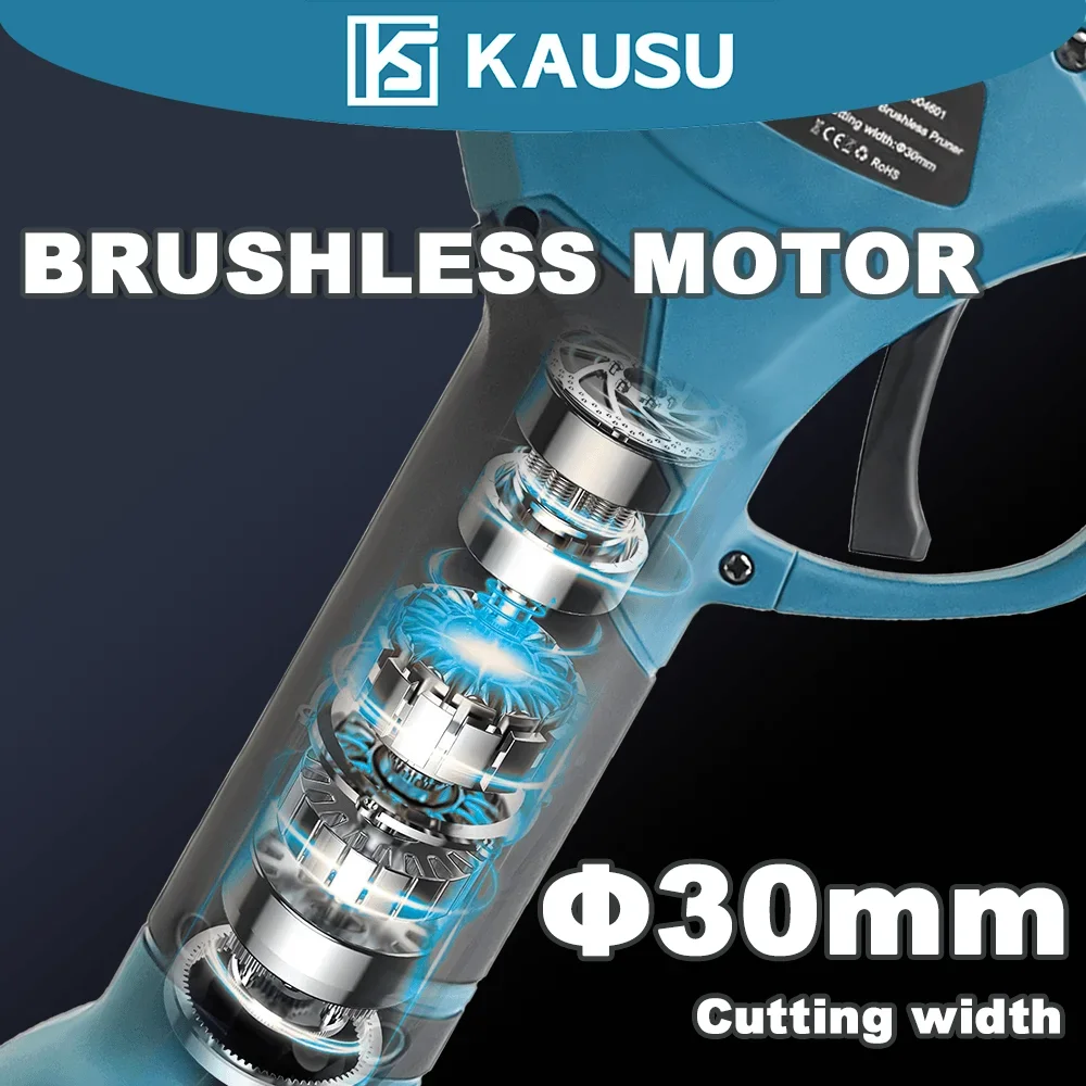 Cordless Brushless Electric Scissors Pruning Shears With LCD Display Tree Branch Pruner Garden Tool For Makita 18V Battery