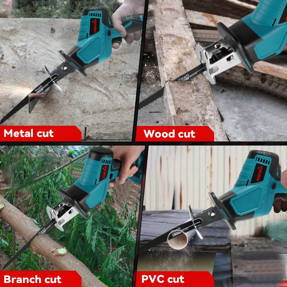 3600w 12000spm Bürstenlose Säbelsäge Drahtlose Kettensäge Schneiden Säge Holz Schneiden Werkzeuge Mit Sägeblatt Für Makita 18V batterie Pin