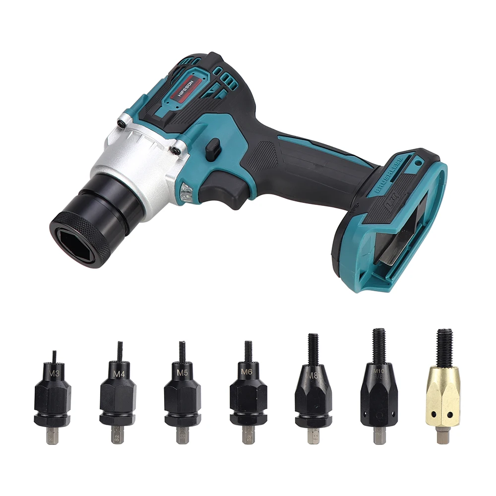 HIFESON ไฟฟ้า Rivet ปืนที่มีประสิทธิภาพ Brushless ไฟฟ้า Submachine Gun อัตโนมัติ Riveting Nut Gun Riveting เครื่องมือ M3M4M5M6M8M10