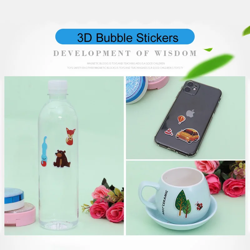 만화 소닉 고슴도치 버블 스티커, 귀여운 애니메이션, 3 차원 푹신한 벌크 3D 스티커, 어린이 소녀 DIY 장난감 선물, 12 개