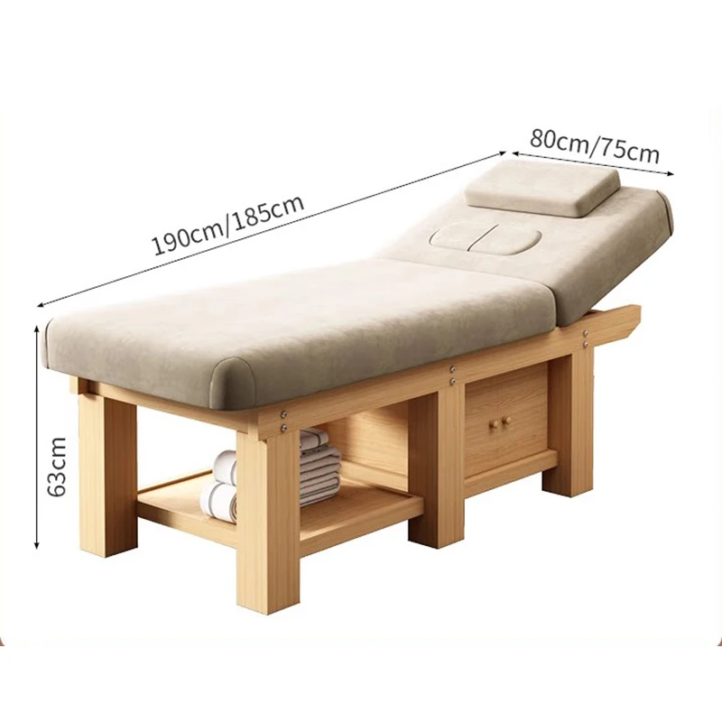 เตียงไม้ทรีทเมนท์ญี่ปุ่นขนตายืออาชีพเปลเชอร์นวดความงามโต๊ะกระเป๋าใส่อุปกรณ์ตัดผมข้อความ massageliege