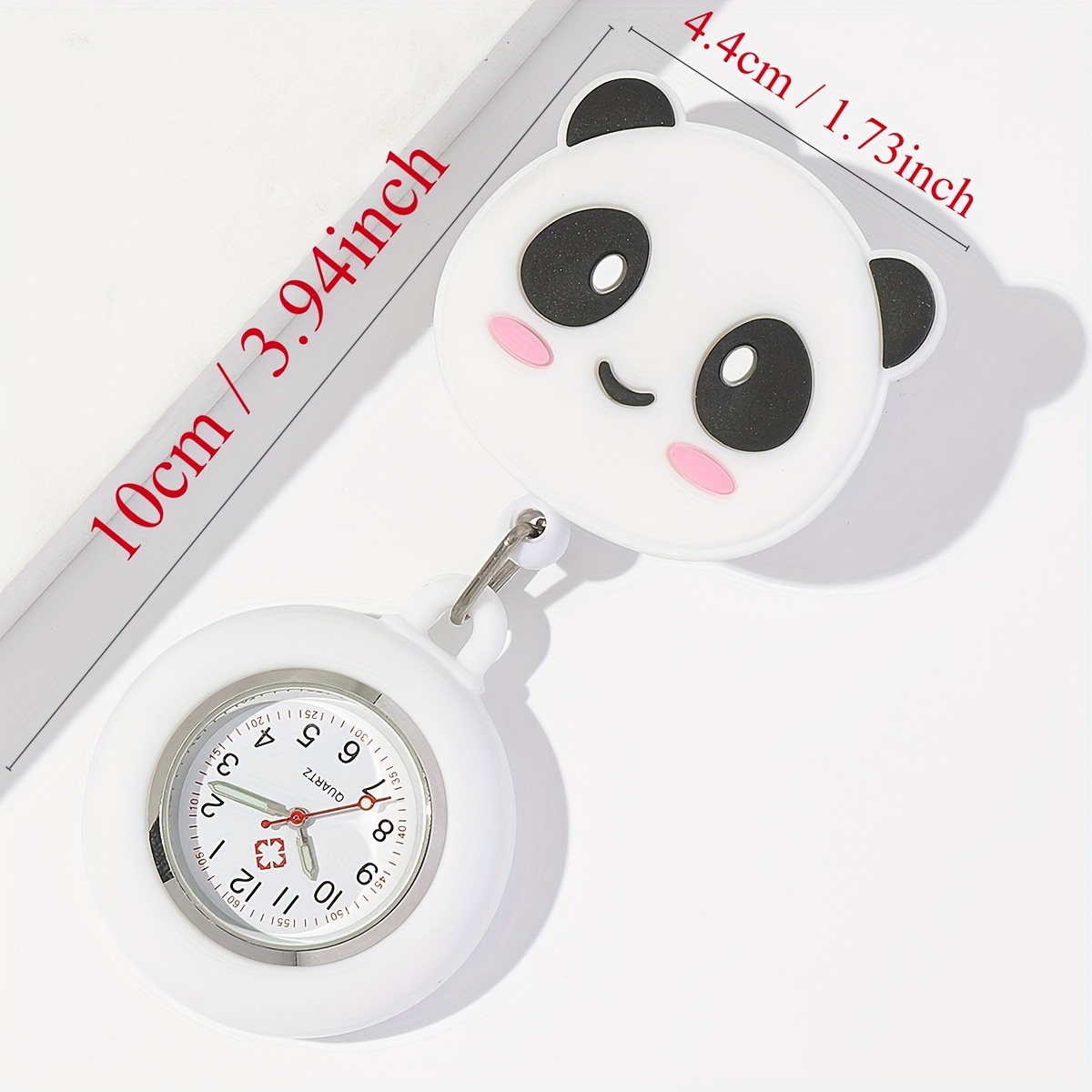 Niedliche Panda-Krankenschwester-Quarz-Taschenuhr mit dehnbarem Band, Weltzeitfunktion, stilvolles funktionelles Geschenk, Pflegezubehör