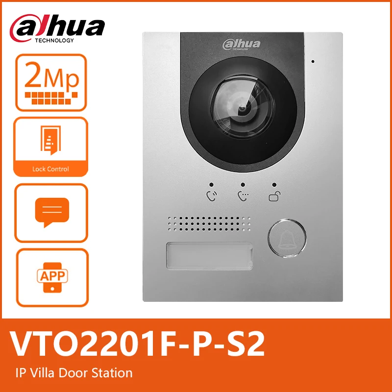 Dahua 1080p hd VTO2201F-P s2 chamada de vídeo intercom câmera porta digital casa inteligente poe campainha controle acesso app desbloquear intercom