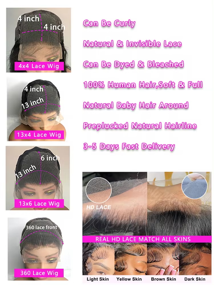 30 40 インチディープウェーブ 13 × 4 1​​3 × 6 HD 透明人毛ウィッグ 5 × 5 グルーレスカーリーウェーブレース前頭かつら女性のための