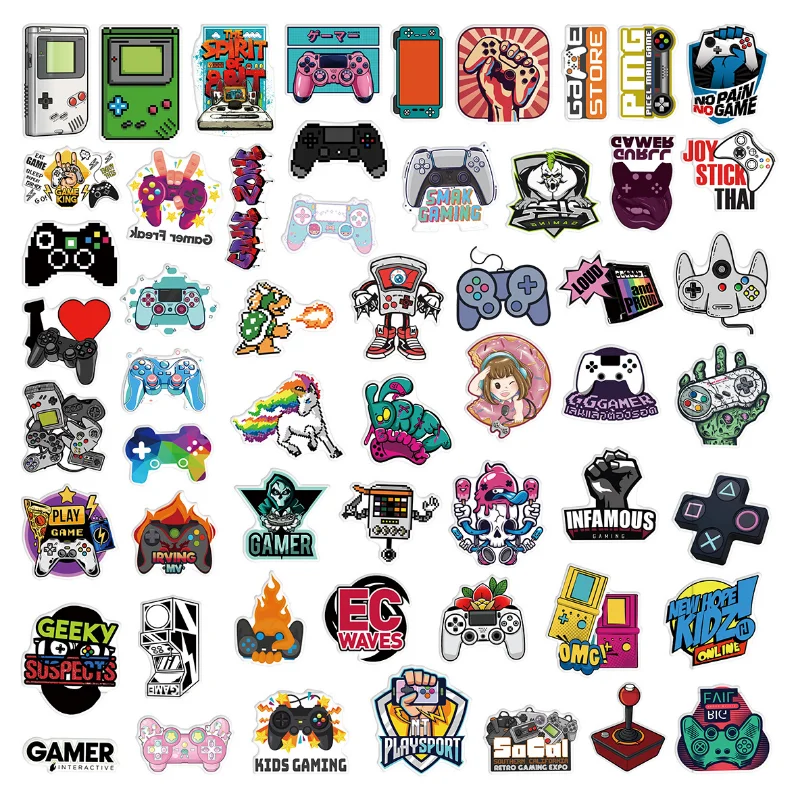 Pegatinas de videojuegos Retro Vintage, dibujos animados para monopatín, portátil, motocicleta, teléfono, equipaje, botella de agua, coche, 10/25/50 Uds.